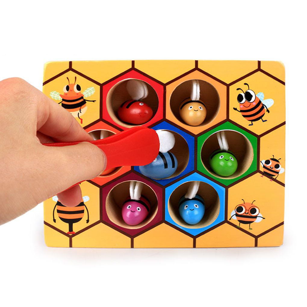 Kids Bee Hive Building Blocks Board Games Education Toys Wooden Toy 8C 