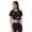 Chocolate Brown, variant on Women Front Knot Crop Top Short Sleeve Round Neck Tee Shirt Knotted Tops