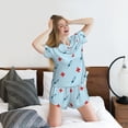 thumbnail image 5 of Bingfone Syringe And Red Cross Print Pajamas Sets for Women Soft Short-Sleeved Pjs with Lounge Shorts Two Piece Sleepwear, 5 of 5