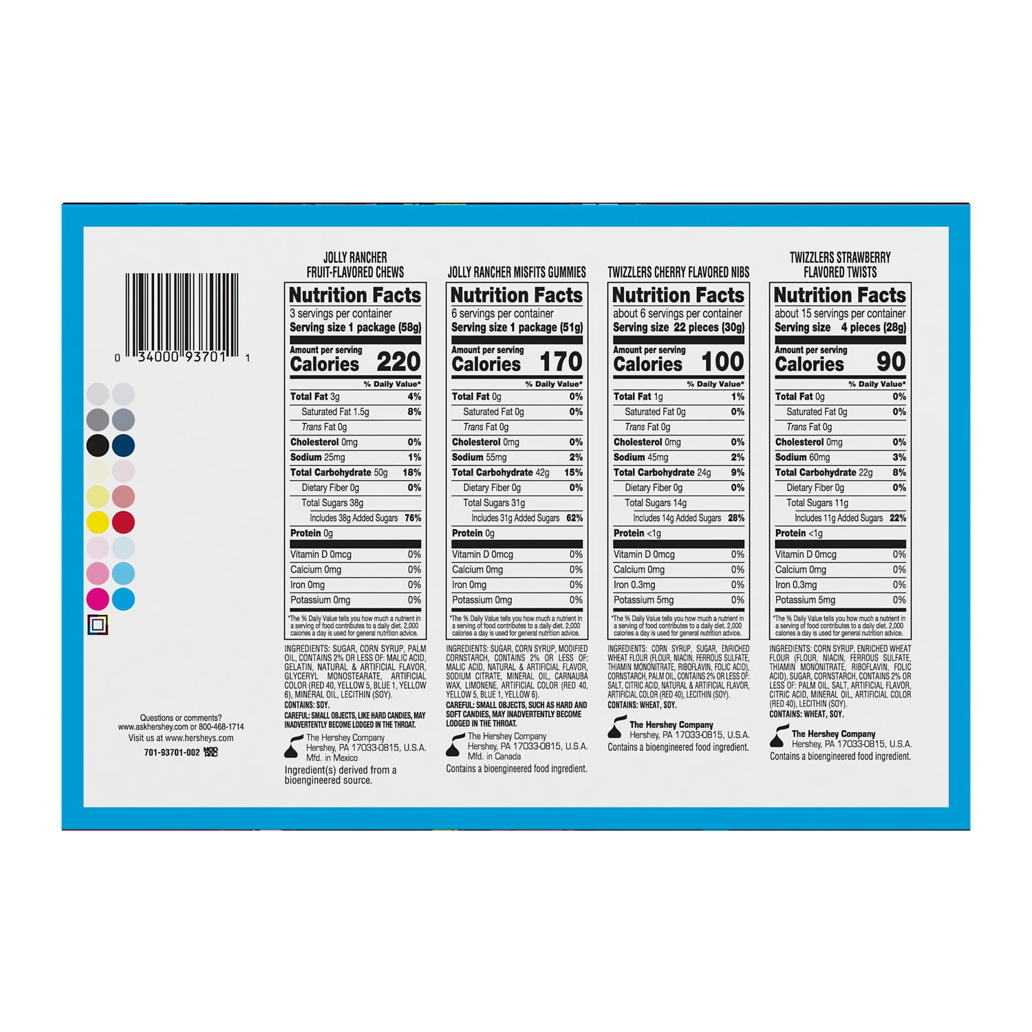 (2 pack) Jolly Rancher and Twizzlers Fruit Flavored Candy, Variety Box 38.73 oz, 18 Count
