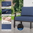 thumbnail image 2 of Gotland 5 Piece Aluminum Patio Furniture Set,Modern Metal Outdoor Patio Furniture w/5.1'' Thick Cushion and Round Coffee Table,Patio Conversation Sets for Porch,Deck,Navy Blue, 2 of 6