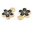 thumbnail image 4 of 100 pc Alloy Enamel Charms Cadmium Free Nickel Free Lead Free Golden Flower Charm Mixed Color 12x9x1.5mm Hole: 1.6mm, 4 of 4