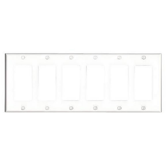 PREFERRED INDUSTRIES 602541 Deco 6 Gang Wall Plate, White