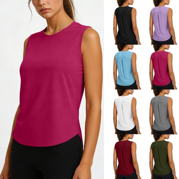 Wiyuqeen Women's Sleeveless Workout Tops Breathable Lightweight Active Tennis Yoga Shirts Athletic Running Tank Tops for Woman