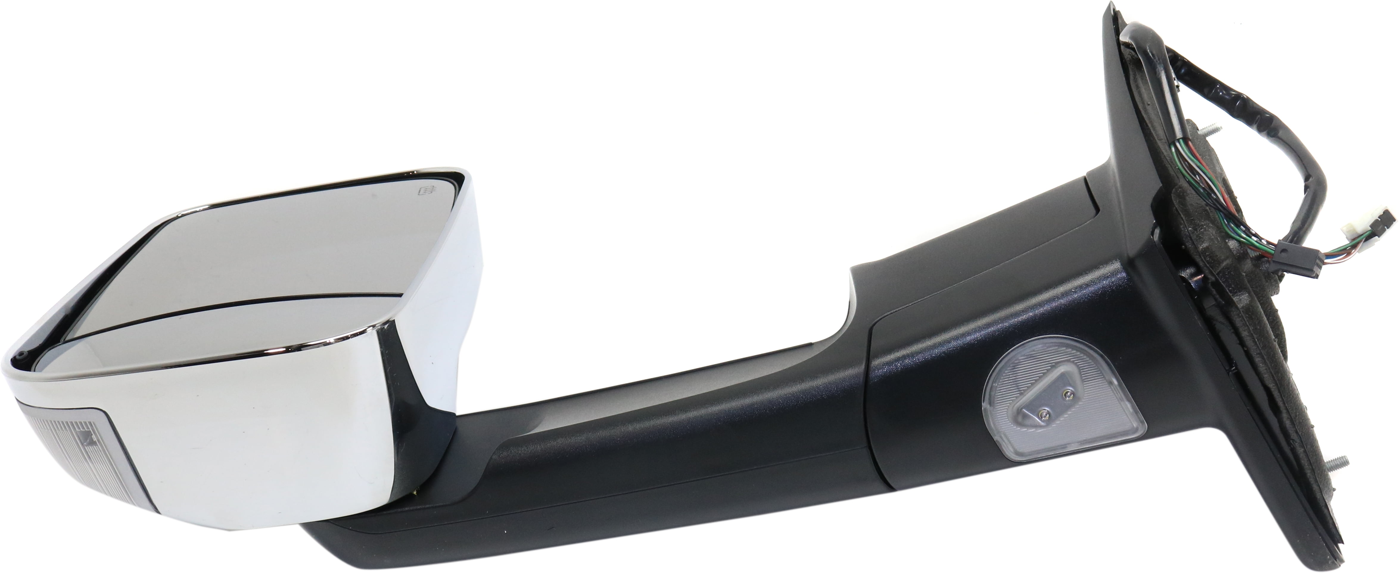 Towing Mirror Compatible With 2012-2013 Ram 1500 Left Driver Side Heated w/ Blind Spot Corner Glass In-housing Signal Light Chrome Kool-Vue