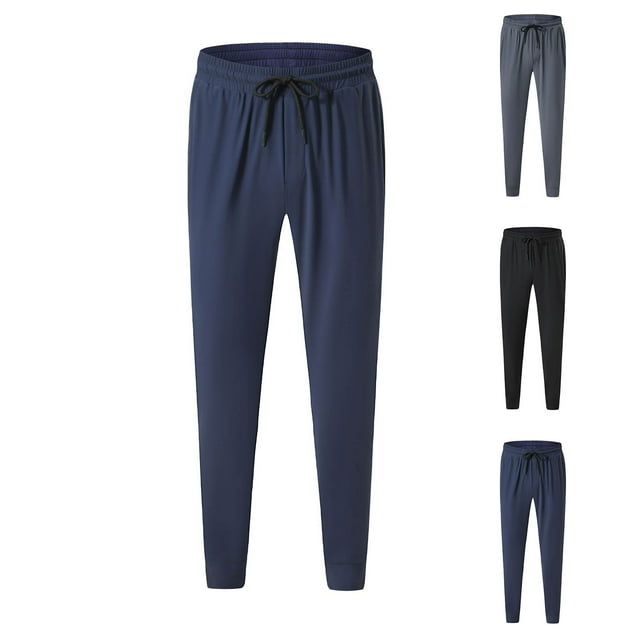 Styesk Men's Pants Men's Splicing Together Drying Sports Leisure Straight Leg Drawstring Pants Full Length Pants