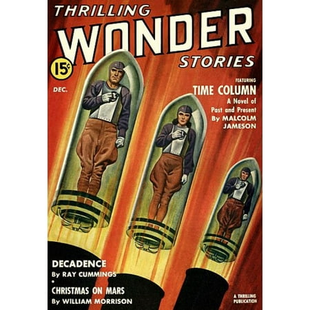 Vintage Sci Fi Thrilling Wonder Stories Canvas Art -  (18 x 24)