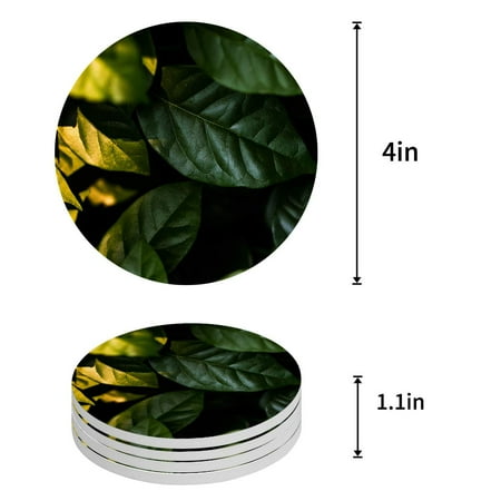 

FMSHPON Merry Christmas Decor Xmas Holly Bell Set of 8 Round Coaster for Drinks Absorbent Ceramic Stone Coasters Cup Mat with Cork Base for Home Kitchen Room Coffee Table Bar Decor