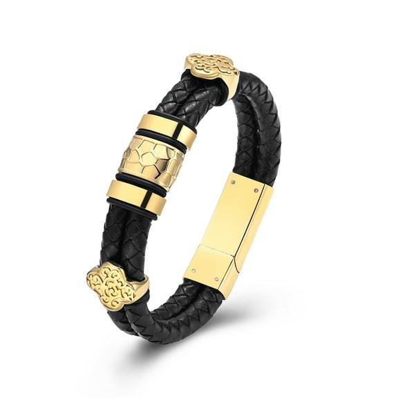 Women Men Braided Leather Bangle Funeral Urn Bracelet for Ashes Holder Cremation Jewelry for Ashes of Loved One