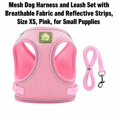 thumbnail image 3 of Mesh Dog Harness and Leash Set with Breathable Fabric and Reflective Strips, Size Xs, Pink, for Small Puppies, 3 of 3