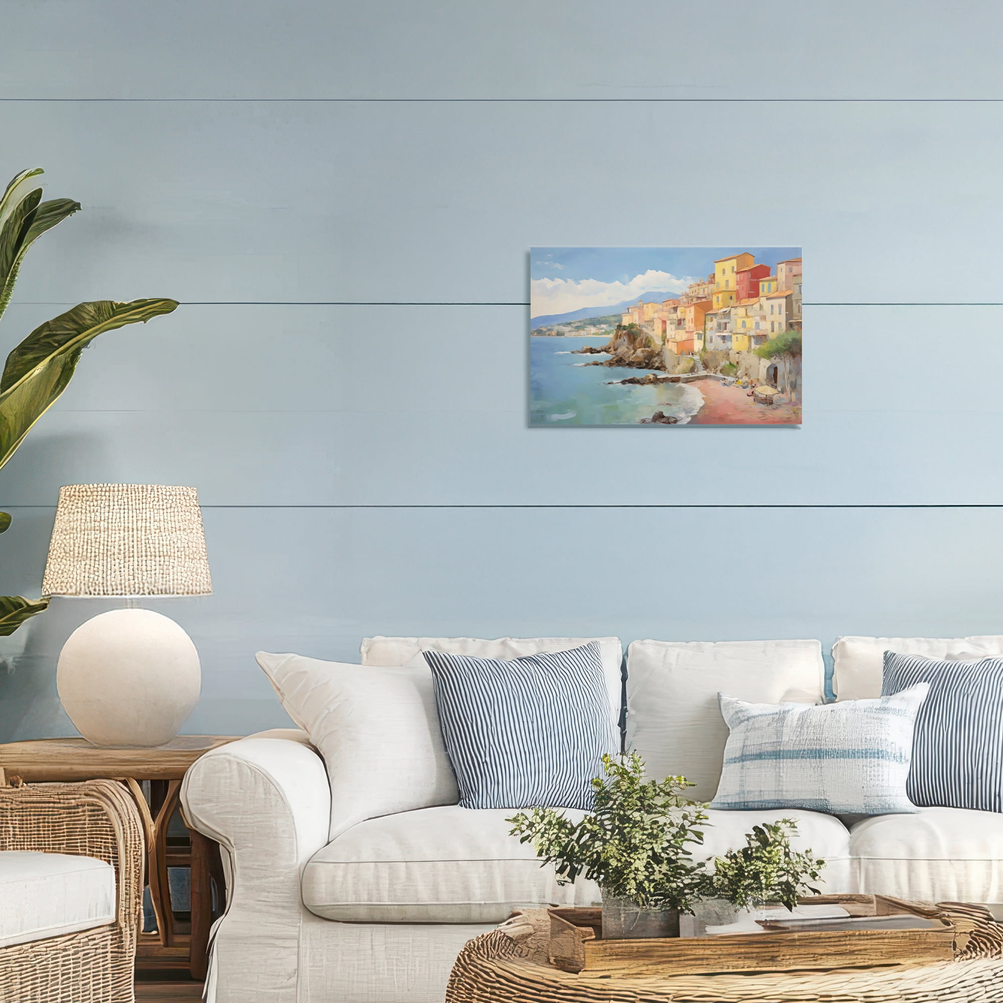 Stupell Industries Colorful Coastal Town by Sea Canvas Wall Art, design by Creative Studio