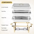 thumbnail image 4 of Ensemble de Plats à Chafing pour Buffet, Ensemble de 2 Chafers et Réchauffe-Buffets en Acier Inoxydable de 8 Qt avec Couvercle et Casserole à Eau, Réchaud Rectangulaire pour Servir les Aliments Fournitures de Traiteur pour Fêtes, 4 of 6