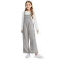 thumbnail image 4 of NAISIBABY Girls Fleece Overalls, Adjustable Buttons Strap Soft Loose with Bib Pockets Fall Winter Warm Jumpsuits Gray 6T, 4 of 8