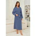thumbnail image 2 of HEARTNICE Womens Fleece Robes, Soft Long Sleepwear Cozy Warm Bathrobes,(Blue,S-M), 2 of 5