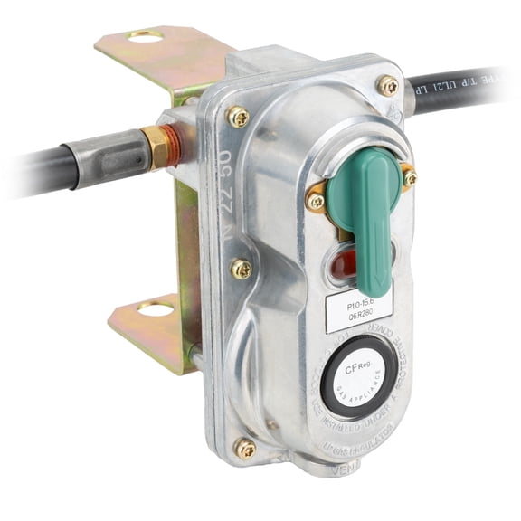 RecPro RV Propane Gas Regulator 2-Stage Auto Changeover | 11.5" Pigtail Hose Connector | 250 PSI | 287,500 BTU | Mounting Bracket & Cover