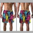 thumbnail image 3 of luoweisi Men's Beach Shorts Quick Dry Swim Trunks with Mesh Lining Halloween Scary Hands S, 3 of 5