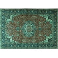 thumbnail image 1 of Ahgly Company Indoor Rectangle Medallion Turquoise Blue Traditional Area Rugs, 5' x 7', 1 of 4