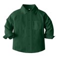 thumbnail image 4 of Boys' Button Down Shirts Boys Formal Outfit Boys Green Dress Shirt Girls School Uniform Shirts Boys Girls Fashion, 4 of 5