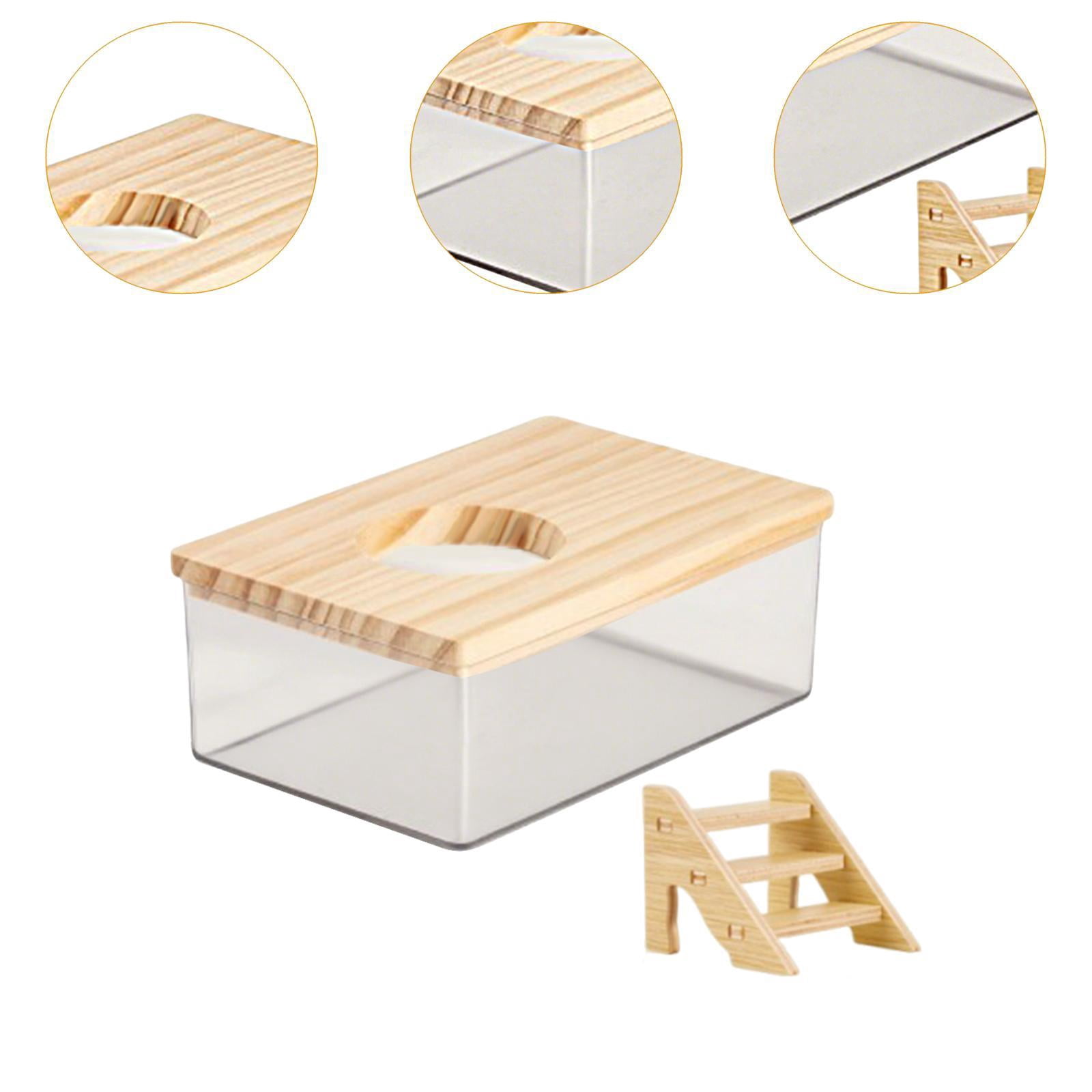 CarpNettore Hamster Sand Bath Box Clear Pet Toilet And Sand Container for Hedgehog Squirrels L