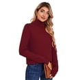 thumbnail image 6 of COMOSOFFER Red Turtleneck Lightweight Sweaters for Women Soft Sweaters Womens Turtleneck Long Sleeve Pullover Knit Sweater Tops, 6 of 7