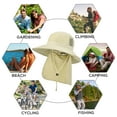 thumbnail image 6 of Men's Sun Protection Hat with Neck Flap Cover,Wide Brim Outdoor Fishing Hiking Camping Hunting Boating Safari Gardening, 6 of 8