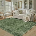 thumbnail image 3 of 8x10 Washable Area Rug Green Vintage Rug for Living Room Bedroom Low Pile Soft Non-Slip Boho Rug for Under Table Boho Distressed Retro Carpet for Bedroom Kitchen Office Dining, 3 of 8