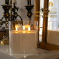 thumbnail image 2 of Velas sin llama AFINETH, extra grandes, 3 mechas, 15 x 15 cm, cristal, 2 of 6