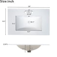 thumbnail image 4 of JERFIT 30 inch White Bathroom Vanity with Ceramic Sink, Single Basin Freestanding Cabinet with Soft Close Doors, Flip-Out Drawer & Storage Shelves for Modern Bathroom, 4 of 6