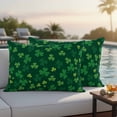 thumbnail image 5 of Pack of 2 Outdoor Pillow Covers,Waterproof Green Shamrock Throw Pillow Covers,St. Patrick's Day Spring Lucky Decorative Pillowcases Cushion Covers for Patio Couch Pillow Sham Protector 20x12 Inch, 5 of 8