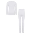 thumbnail image 4 of Haitryli Girls Fleece Figure Skating Outfits Seamless Long Sleeve Top with Pants Set for Gymnastics Ballet Dance Practice B White 10-14, 4 of 5
