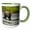 Green/White, variant on 3drose, Alaska, Lake Clark. Young Grizzly Bear Walks Along Shoreline., 11oz Magic Transforming Mug