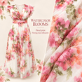 thumbnail image 6 of Women's Watercolor Floral Chiffon Maxi Dress Deep V Cap Ruffle Sleeve Elastic Waist A-Line Wedding Sundress, 6 of 6