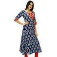 thumbnail image 2 of Bimba Womens Designer Angrakha Style Cotton Kurta Kurti Formal Ethnic Wear, 2 of 6