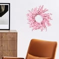 thumbnail image 4 of Farfi Artificial Wreath No Wilting Elegant Pink Beautiful Fake Flower Door Wreath Home Decoration (Pink), 4 of 13