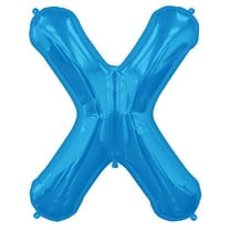 Northstar Alphabet Letter X Shape Solid Jumbo Helium 34" Foil Balloon, Blue