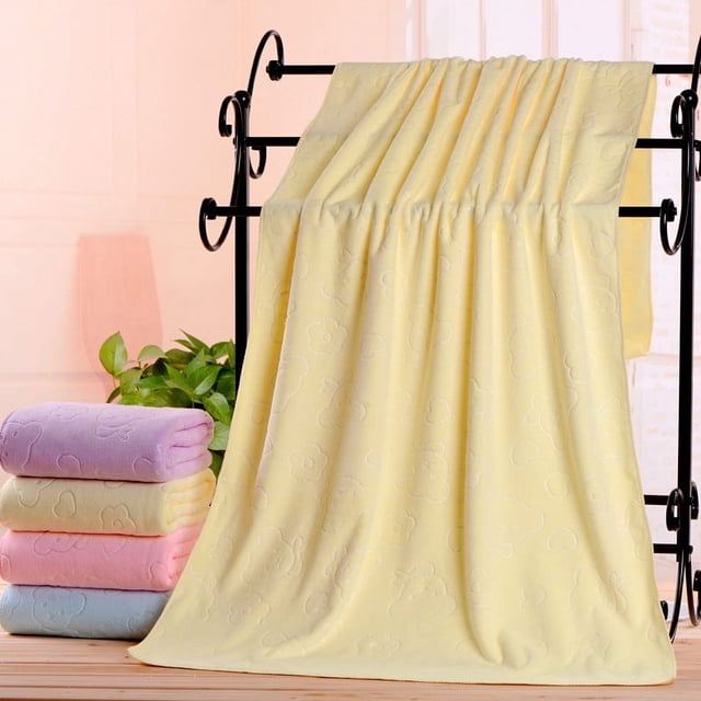 Toalla de baño de microfibra con estampado de oso, venta al por mayor, regalo para niños, toalla de playa gruesa y suave, muy absorbente