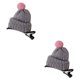 thumbnail image 2 of Jumpingount Gorro de Navidad horquilla para niños niñas Navidad tejer hilo de lana pinzas para el cabello pasador para la cabeza estilo coreano gris 2piezas Jumpingount CBP077660, 2 of 5