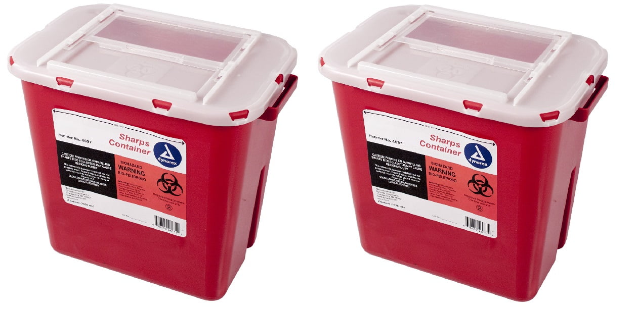 Sharps Container Slide Lid, 2 gal Pack of 2
