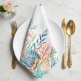 thumbnail image 2 of Marine Life Cloth Napkins, Nautical Underwater Coral Shell Starfish Watercolor Washable and Reusable Dinner Napkins Set of 2, Table Napkin for Kitchen Party Birthday Wedding Hotel 20"x20", 2 of 9