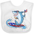 thumbnail image 3 of Inktastic Fourth of July Shark Surfing Boys or Girls Baby Bib, 3 of 4