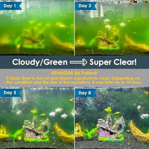 Aquarium Filter | U-V Fish Tank Filter for Green Water Cleaning | U-V Clarifier with Timer | Aeration & Rainfall Mode | Turtle Tank Filter | Submersible Pump with Filter | for 10-30 Gallons