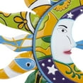 thumbnail image 4 of DecMode Multi Colored Metal Sun and Moon Indoor Outdoor Abstract Patterned Home Wall Decor with Yellow and Blue Accents, 25" x 1" x 25", 4 of 12