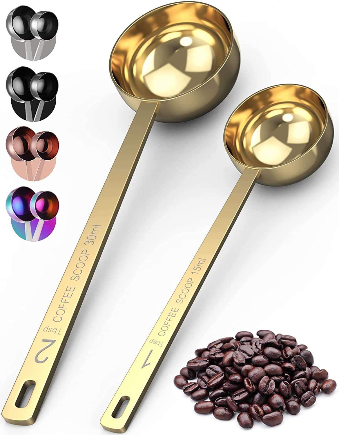 Premium Coffee Scoop Set 1 Tbsp (15ml) & 2 Tbsp (30ml) Measuring