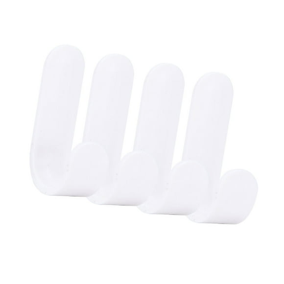 Matsuzay 4/6PCS Gancho de toalla Colgador de puerta de plástico Perchero de pared autoadhesivo Percheros para sombreros Almacenamiento y organización del hogar Blanco