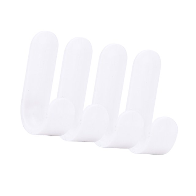 Matsuzay 4/6PCS Gancho de toalla Colgador de puerta de plástico Perchero de pared autoadhesivo Percheros para sombreros Almacenamiento y organización del hogar Blanco