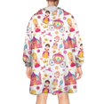 thumbnail image 2 of Wearable Oversized Blanket,Colorful Princess Castle Carriage Pattern Wearable Blanket Hoodie for Adults,Cozy Hooded Blankets with Super Pockets,Super Warm Fuzzy Pullover for Women & Men, 2 of 6