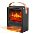 thumbnail image 1 of Calefactor portátil tipo chimenea AckMizz Mini con llama 3D, negro, 1 of 8