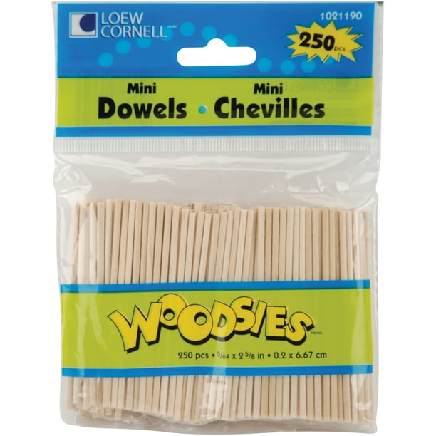 Simply Art Wood Mini Dowels 25/8"Natural 5/64" 250/Pkg