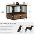 thumbnail image 3 of Uforic 38-Inch Wooden Dog Crate Furniture with Wheels and Double-Doors,Dog Kennel,Dog Cage for Indoor - Rustic Brown, 3 of 10