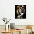 thumbnail image 3 of Nawypu  Art Lion and Lamb Abstract Art Canvas Painting Wildlife Print, Jesus Cross Inspirational Painting Print Artwork, Animal Poster Modern Home Decor Wall Decor, 3 of 5